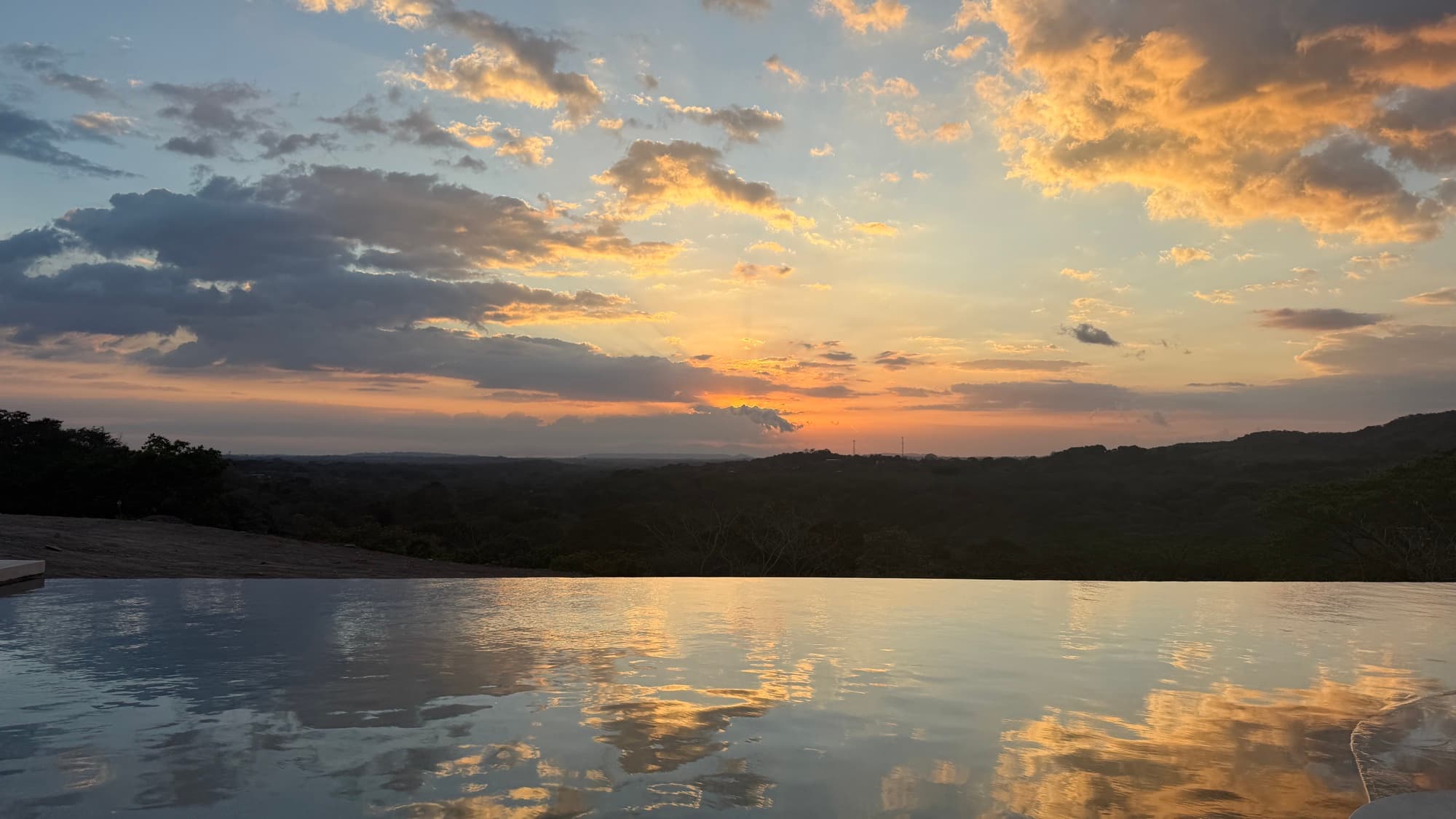 Sunset over the Costa Rica hills